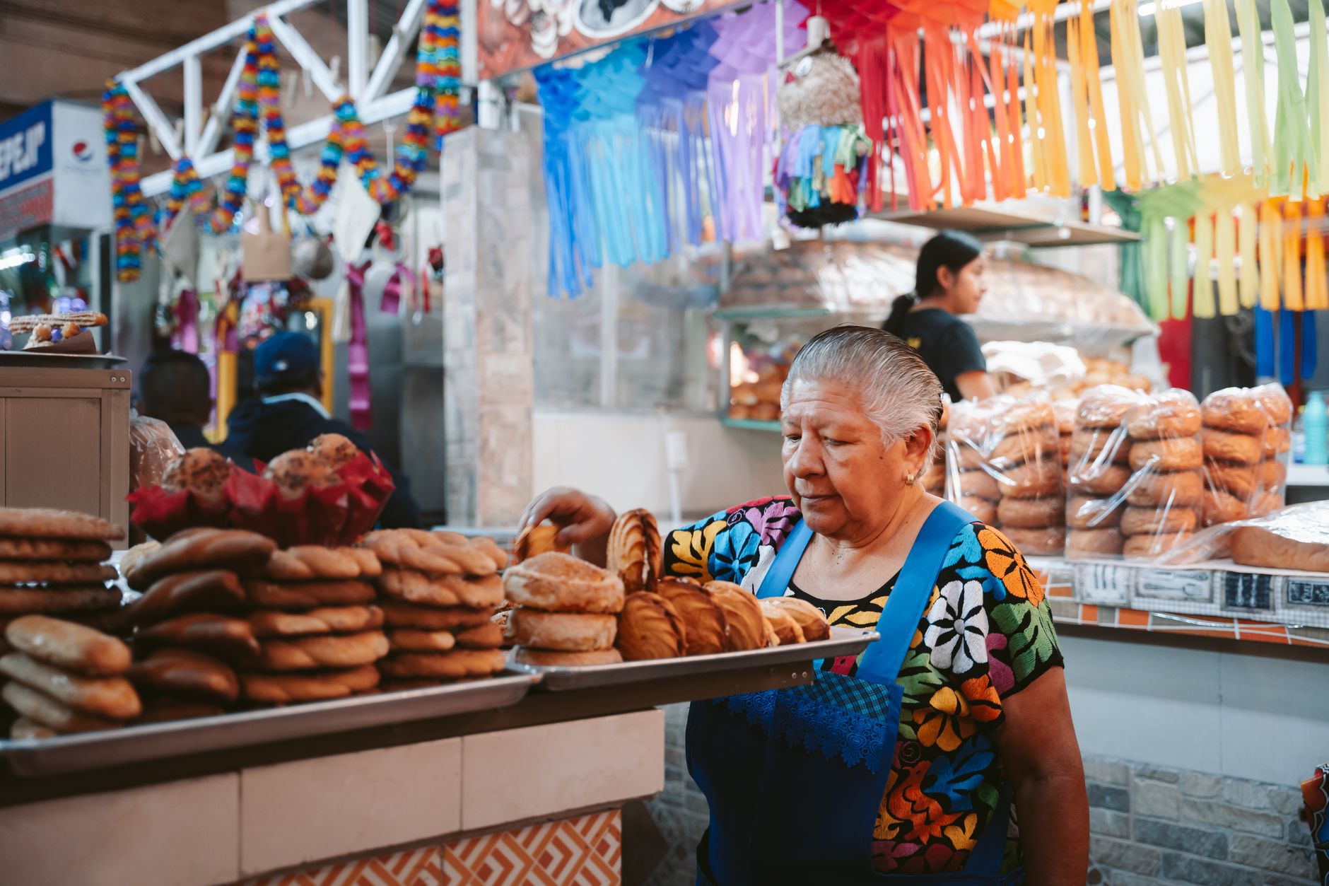 Mercado de textiles artesanales en Oaxaca
